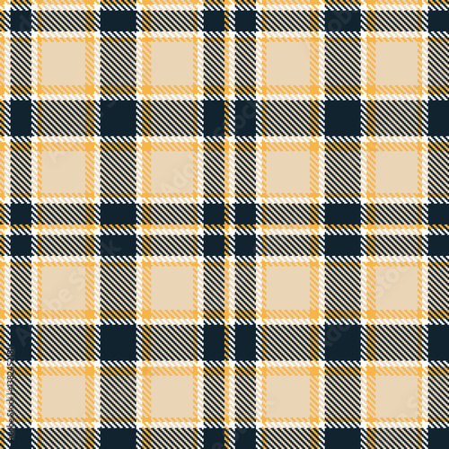 Elegant Cool butterscotch & Cool white Seamless Tartan Fabric Design