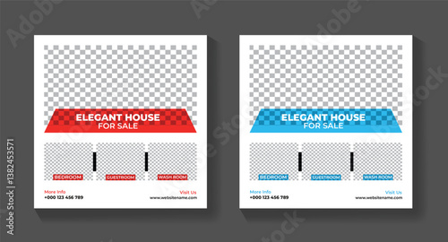 Minimalist House  For Sale Social Media Post Template  | CMYK| Print Ready | Facebook Post | Twitter Post | LinkedIn Post | Square Post