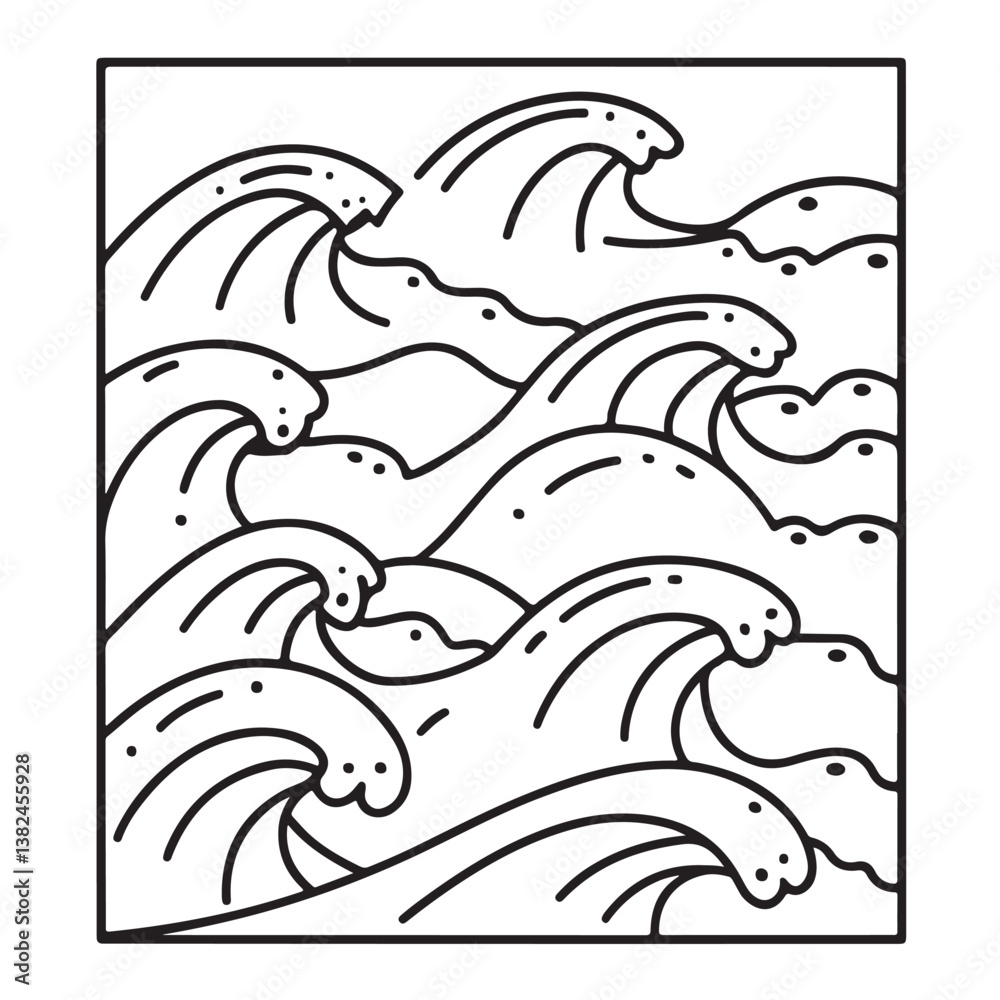 Naklejka premium Comfy patterns coloring page, bold and easy coloring book page, patterns, mandala, flowers, floral, animals, vector illustration, line art, black and white, victor art, illustration