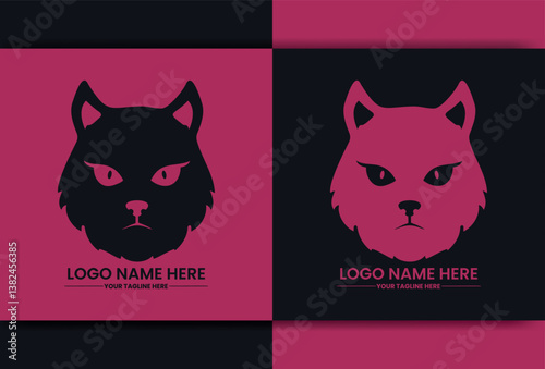 Cat head logo design