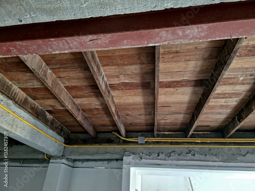 Wooden roof structure of an old house