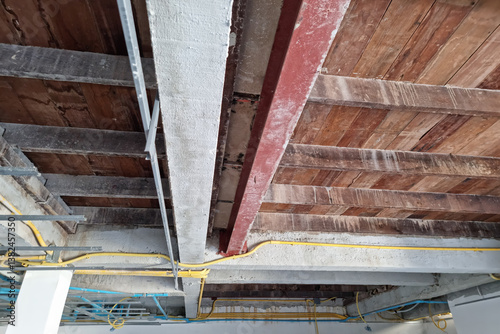 Wooden roof structure of an old house