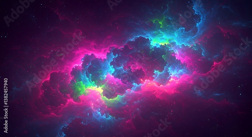 Neon Nebula Dreamscape AI Generated