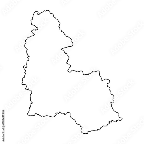Sumy region of Ukraine, vector Outline Map Sumy region Borders