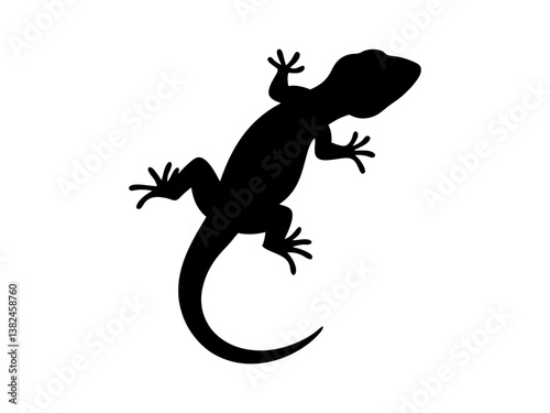 Gargoyle gecko silhouette vector flat illustration design.