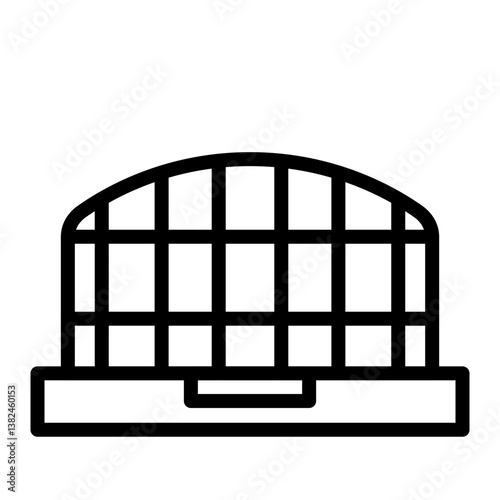 Olympic Stadium Vector Line Icon Design