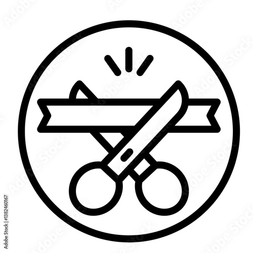 Opening Ceremony Vector Line Icon Design