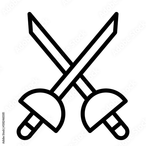 Fencing Vector Line Icon Design