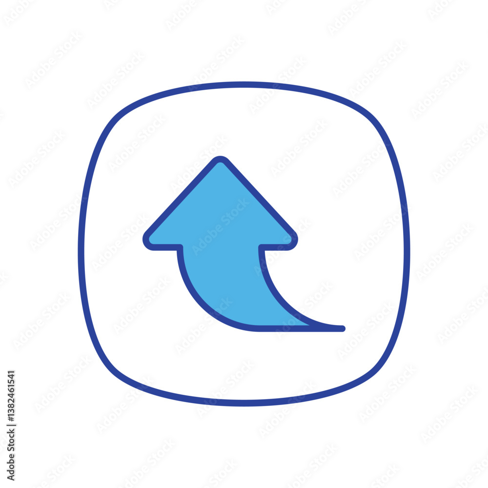 Upward icon isolated on a white background. Vector illustration. Upward icon isolated on a white background. Vector illustration.