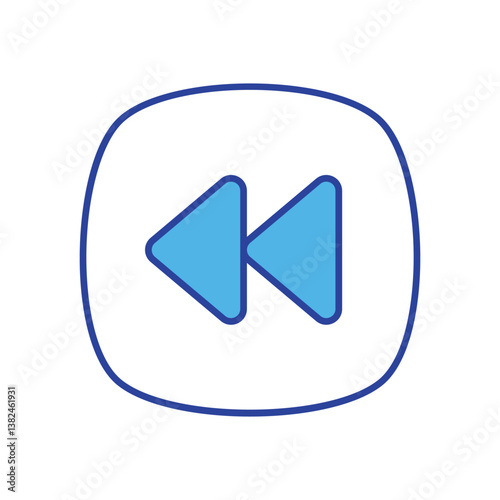 Rewind icon isolated on a white background. Vector illustration. Free Download Rewind icon isolated on a white background. Vector illustration. - GFXLoad