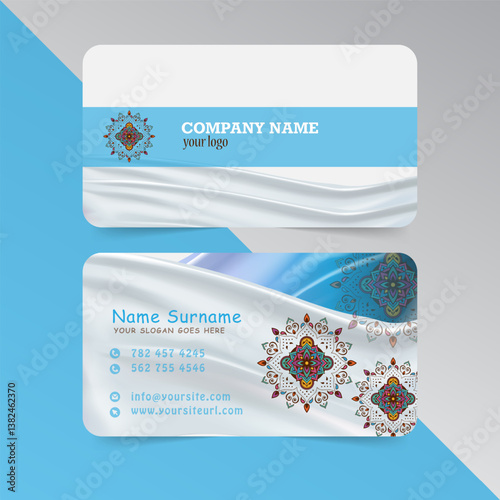 Oriental business card template with mandala