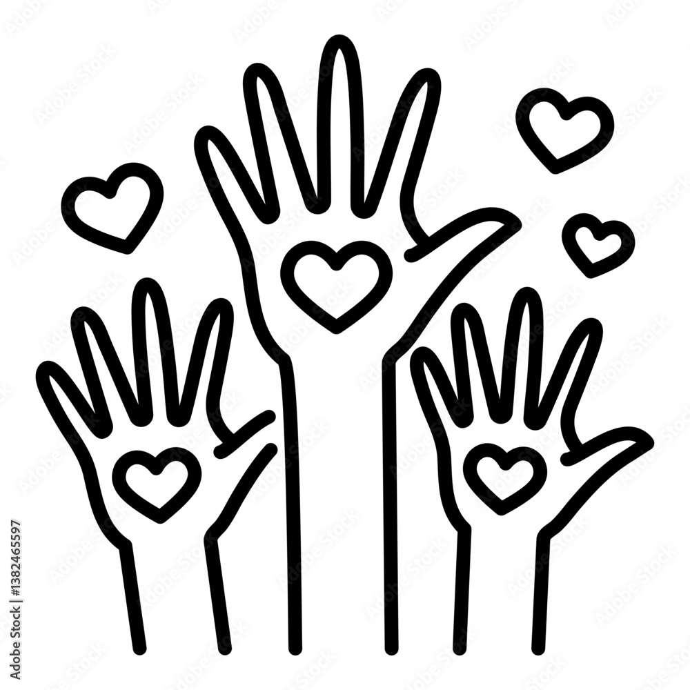 Obraz premium Volunteer line icon