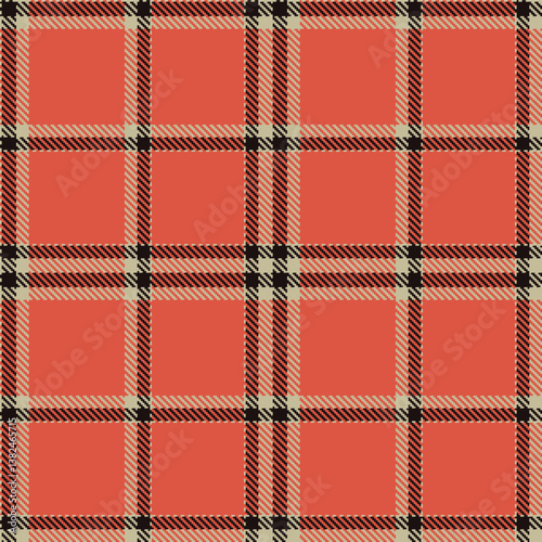 Vintage putty and Warm very dark brown Seamless Tartan Fabric Design
