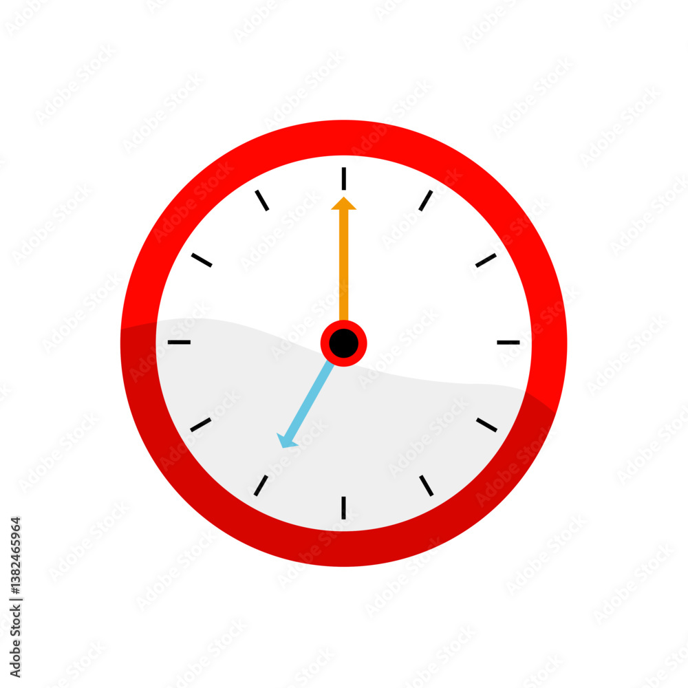 Wall clock icon. Timer clock cartoon design. Watch vector illustration. Wall clock icon. Timer clock cartoon design. Watch vector illustration.