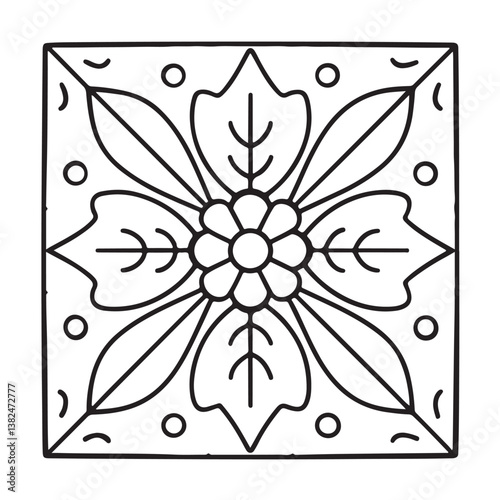 Comfy patterns coloring page, bold and easy coloring book page, patterns, mandala, flowers, floral, animals, vector illustration, line art, black and white, victor art, illustration