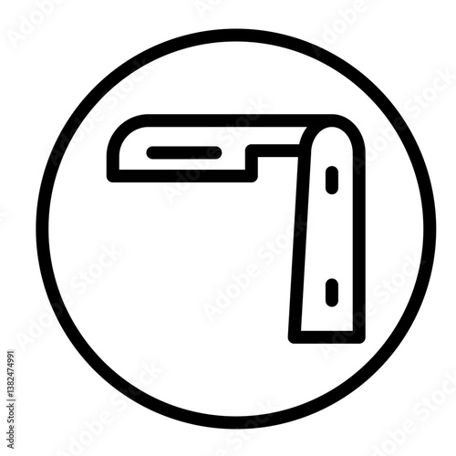 Cutthroat Razor Vector Line Icon Design
