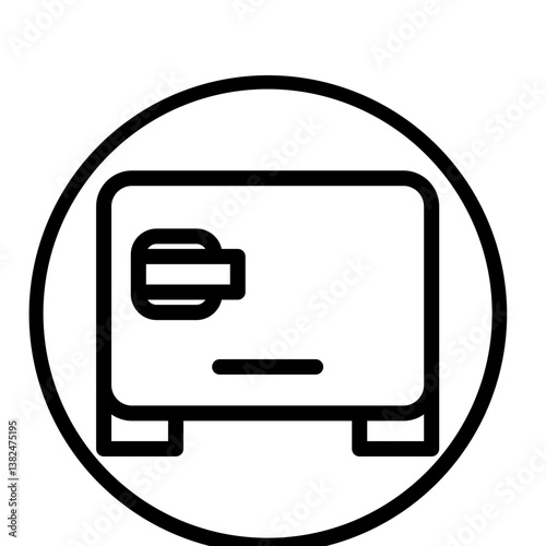 Barber Shop Towel Warmer Vector Line Icon Design