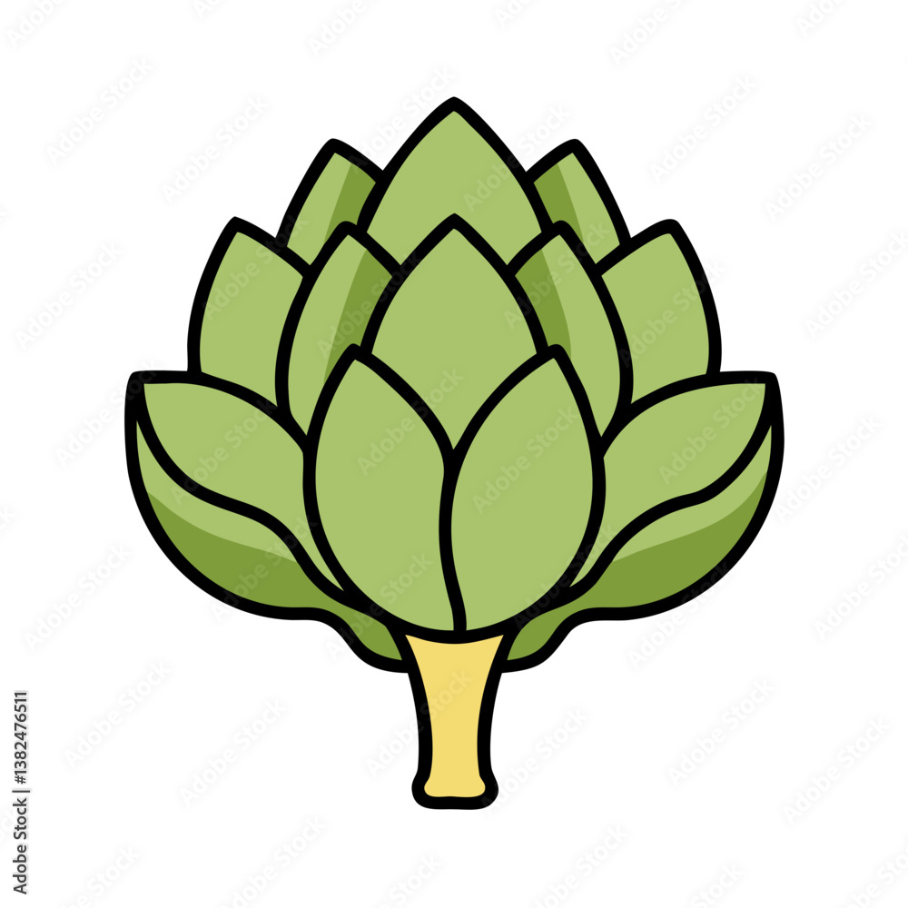 Obraz premium Artichoke Vegetable Vector art, Green, Fresh, Healthy, Food, Drawing