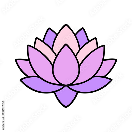 Purple Pink Lotus Flower Blossom Vector art Design Graphic Art