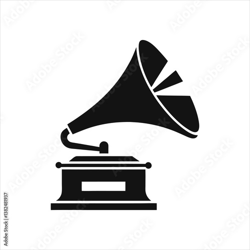  Gramophone Silhouette Vector Design Music Icon Logo Illustration