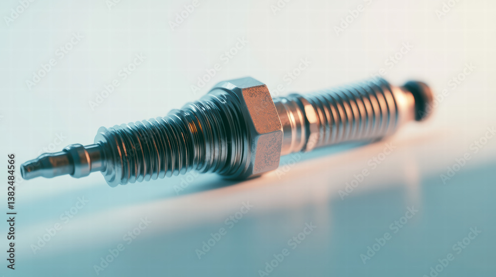 Precision Engineering: A close-up shot of a spark plug, showcasing intricate design, technology, and innovation. Precision Engineering: A close-up shot of a spark plug, showcasing intricate design, technology, and innovation.