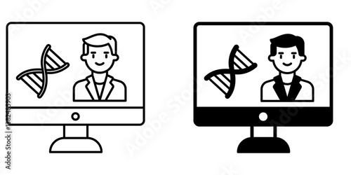 Geneticist  Icon Line & Glyph Style