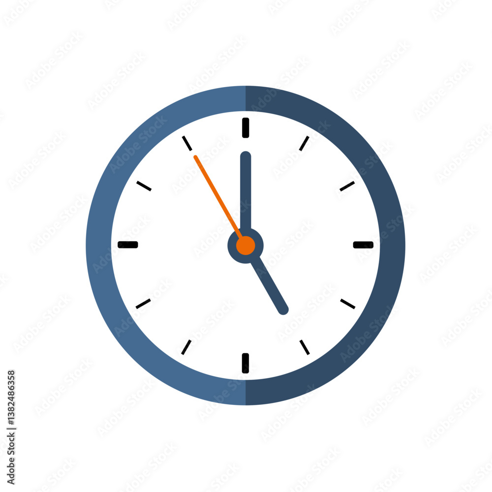 wall clock icon in flat style isolated on white background. wall clock icon in flat style isolated on white background.