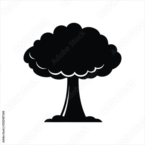 Nuclear Explosion Vector Art Comic Style Mushroom Cloud Illustration