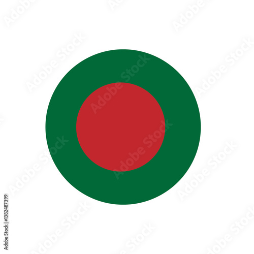 Round shaped Bangladeshi flag 