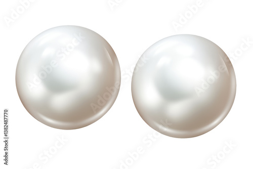 Obraz na płótnie White Pearl Set on transparent background w salonie