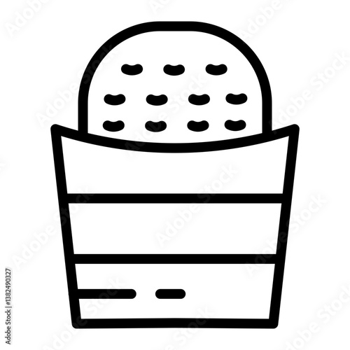Hash Browns Vector Line Icon Design