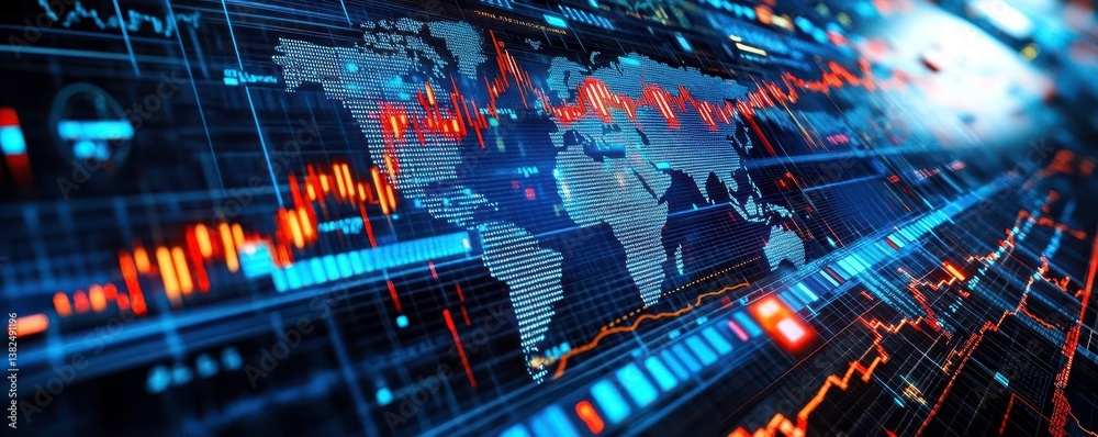 Obraz premium Global Stock Market Data Visualization - Data Visualization