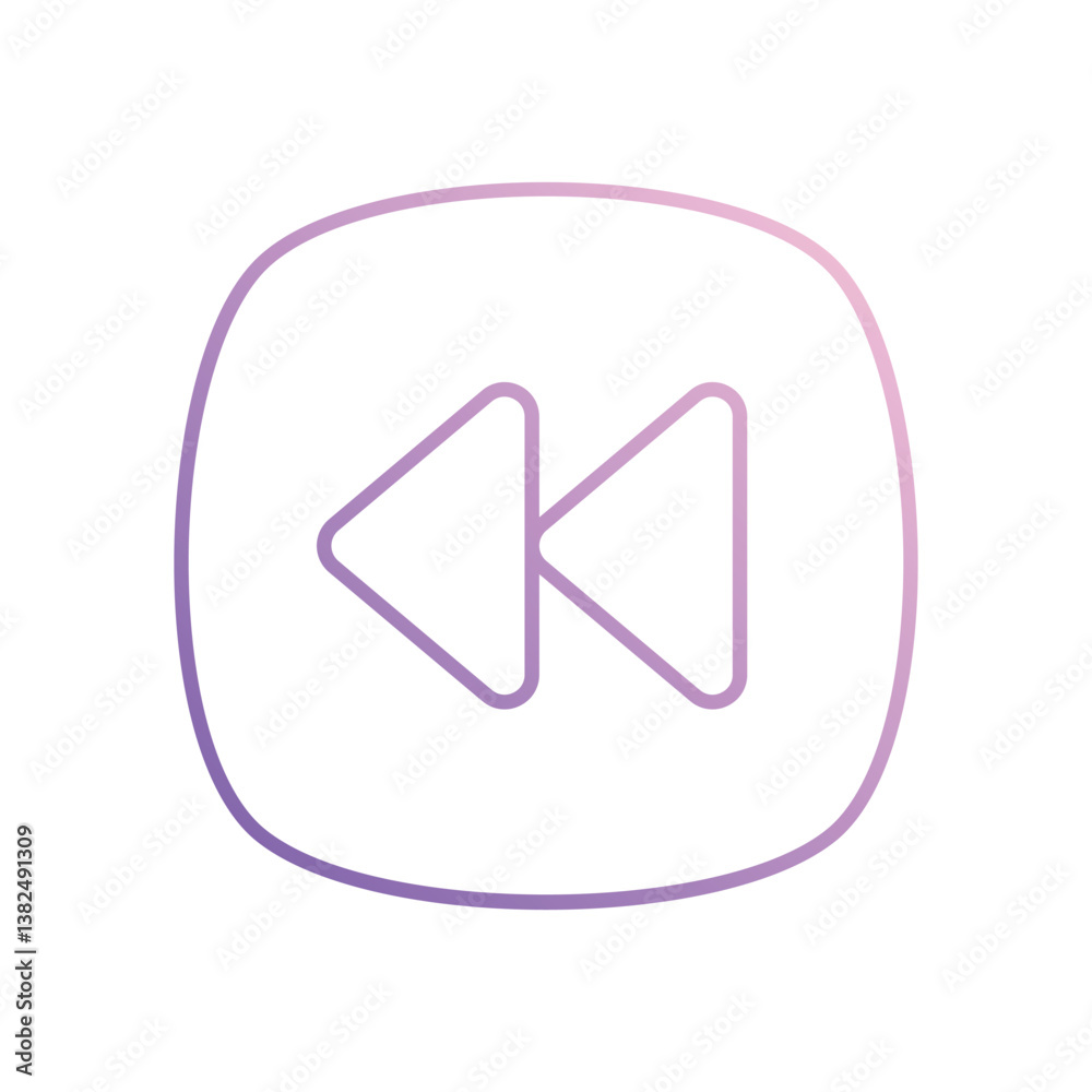 Rewind icon isolated on a white background. Vector illustration. Rewind icon isolated on a white background. Vector illustration.
