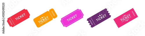Set of Colorful Blank Ticket Templates Event and Travel Ticket Designs for Custom Use