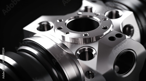 Mechanical Precision: A close-up shot showcasing a highly detailed, polished metal gear assembly, emphasizing its intricate design and technological finesse. 