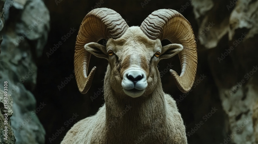 Big horn sheep ram in its natural environment Big horn sheep ram in its natural environment