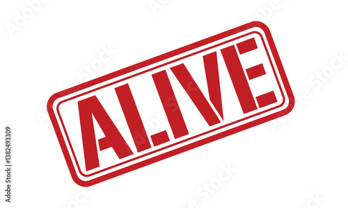 ALIVE red stamp text vector, rubber stamp