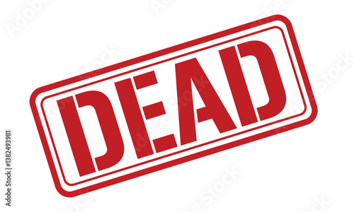DEAD red stamp text vector, rubber stamp