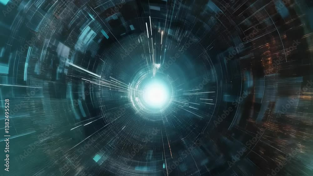 Futuristic Motion Abstract Light Tunnel