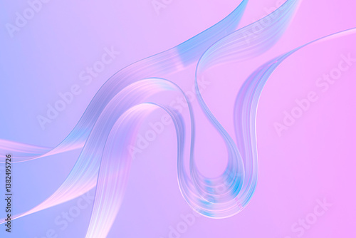 Abstract glass textured purple waves with a smooth gradient design