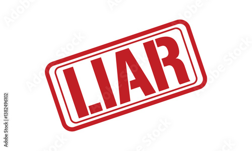 LIAR red stamp text vector, rubber stamp