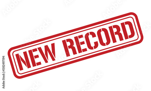 NEW RECORD red stamp text vector, rubber stamp