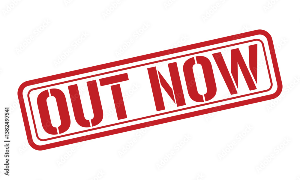 Fototapeta premium OUT NOW red stamp text vector, rubber stamp