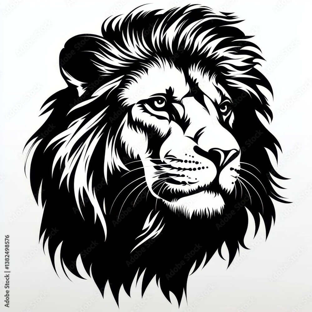 Obraz premium Creative lion head vector art perfect for various design applications. 