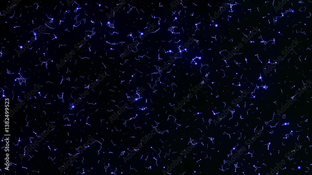 Abstract 3d Sci fi red particle animation, Cool sci-fi network with glowing constellations. A perfect sci-fi background for space, technology,