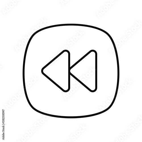 Rewind  icon isolated on a white background. Vector illustration.