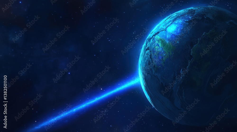 Obraz premium Comet Near Planet