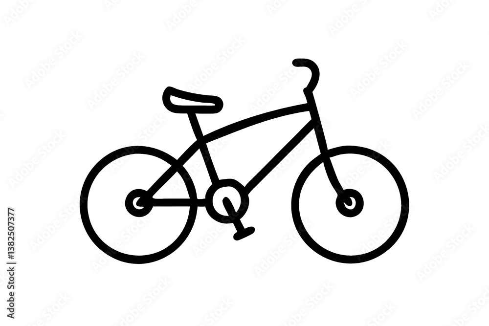 Bicycle Doodle: Playful Hand-Sketched Vector Illustration Bicycle Doodle: Playful Hand-Sketched Vector Illustration