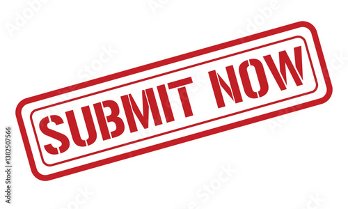 SUBMIT NOW red stamp text vector