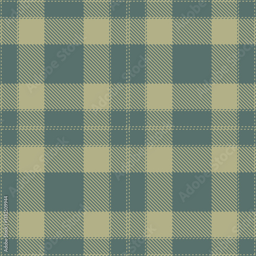Elegant Seamless Tartan featuring Dusky gunmetal and Vintage putty Fabric Design